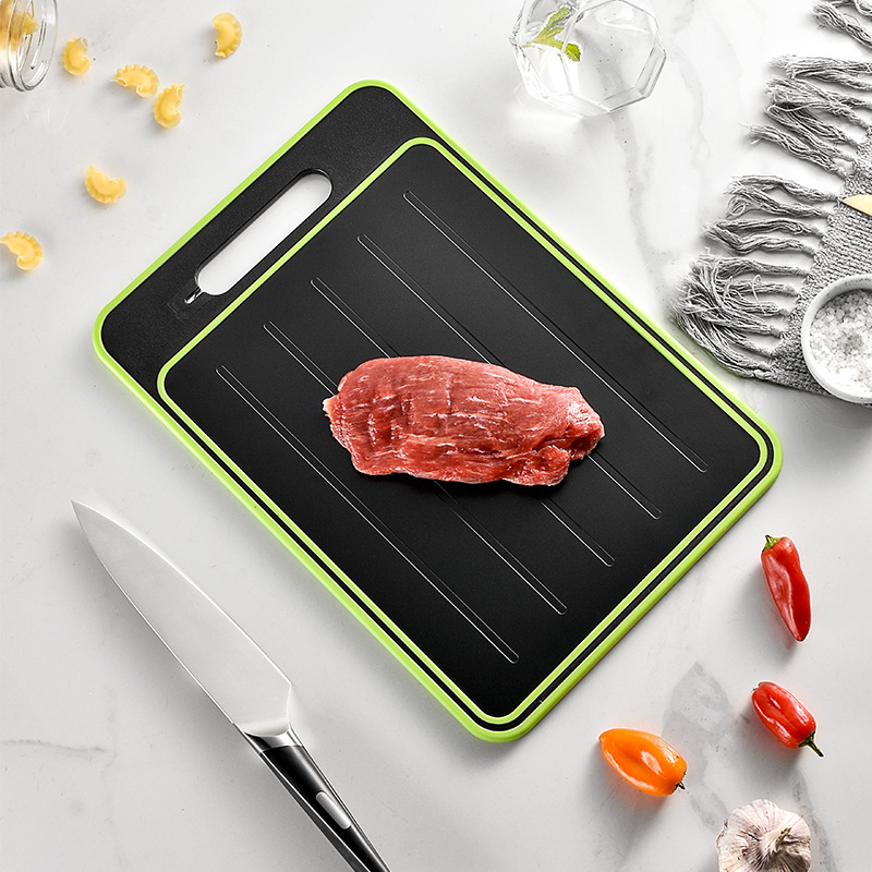 ORANGLES Double‑Side Cutting Board – Defrosting & Knife Sharpening Kitchen Tool - detailed closeup view - illustrating benefits - Image 3 of 5 | created for all | Shop Double‑Side Cutting Board – Defrosting & Knife Sharpening Kitchen Tool North Carolina | Free Shipping ORANGLES