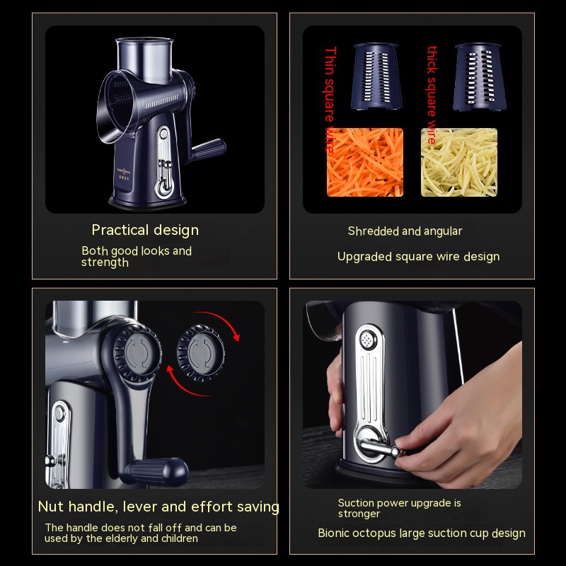 ORANGLES Multi‑function Vegetable Chopper – Hand Roller Grater & Potato Slicer - angled perspective - presenting advantages - Image 4 of 5 | fits any environment | Purchase Multi‑function Vegetable Chopper – Hand Roller Grater & Potato Slicer Michigan | Free Shipping ORANGLES