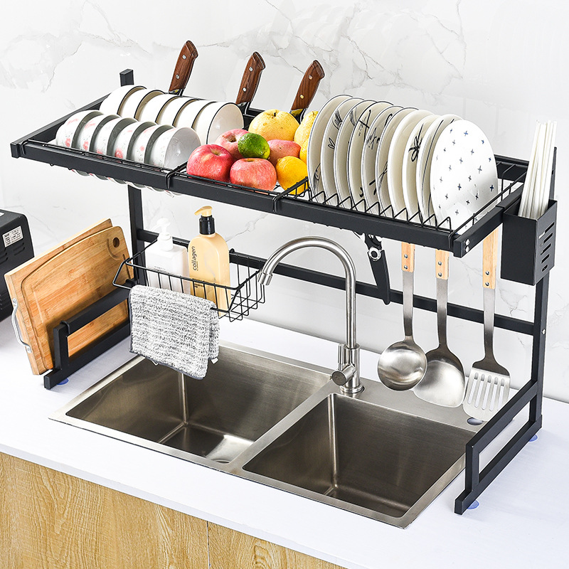 ORANGLES Stainless Steel Sink Rack – Kitchen Drain Basket & Dish Storage Organizer - full product showcase - displaying specifications - Image 5 of 5 | adapts to any space | Stainless Steel Sink Rack – Kitchen Drain Basket & Dish Storage Organizer deal New Jersey | Free Shipping ORANGLES