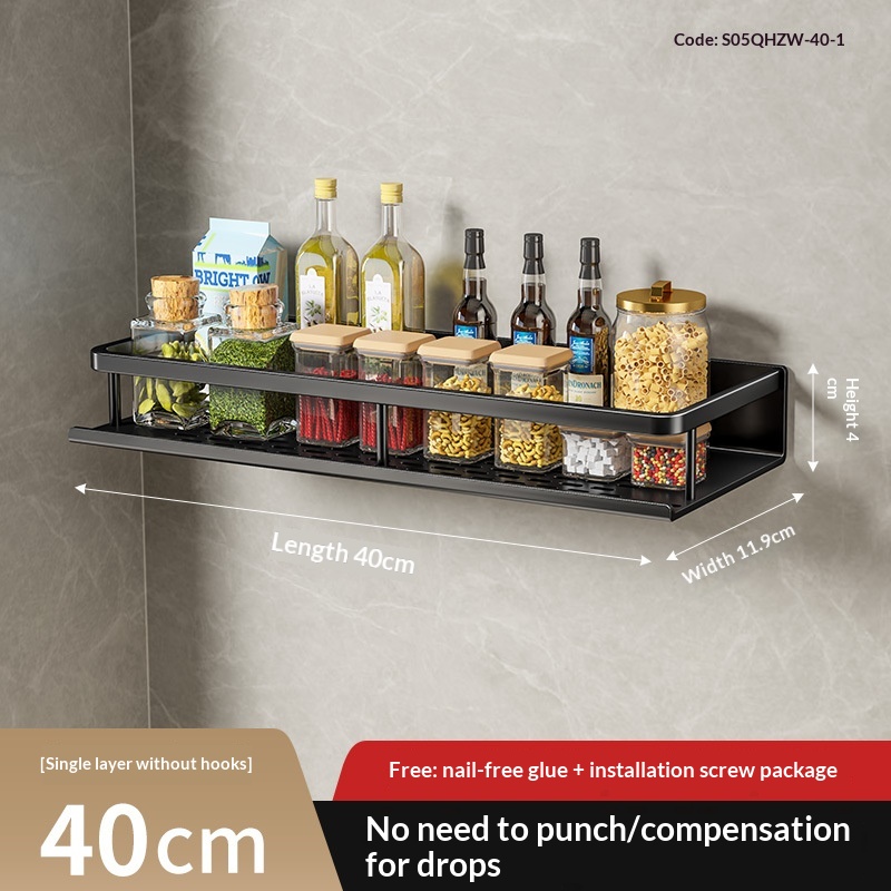 ORANGLES Kitchen Wall‑Mount Storage Rack – Multifunctional Seasoning Organizer - full product showcase - displaying specifications - Image 5 of 6 | adapts to any space | Kitchen Wall‑Mount Storage Rack – Multifunctional Seasoning Organizer deal New Jersey | Free Shipping ORANGLES