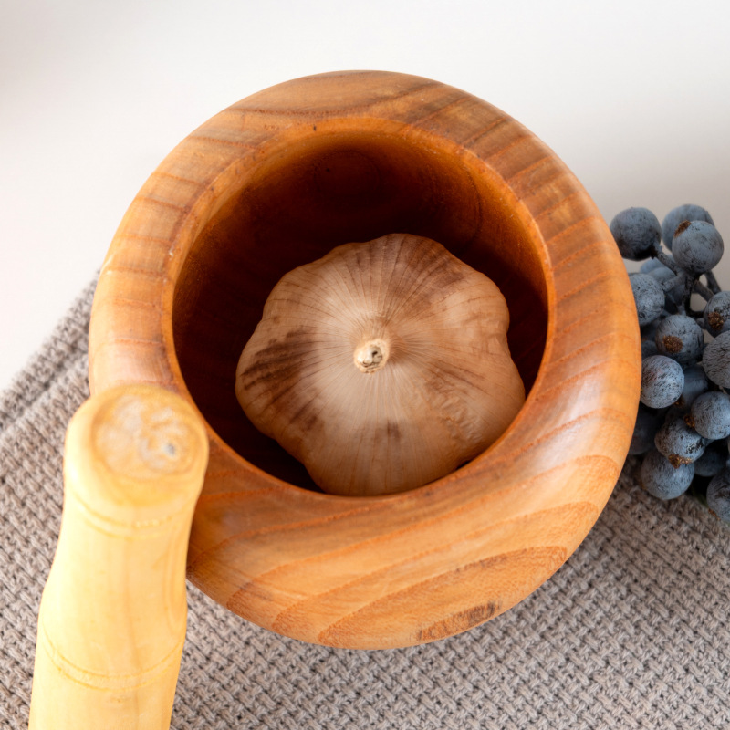 ORANGLES Solid Wood Household Garlic Press Masher - detailed closeup view - illustrating benefits - Image 3 of 5 | created for all | Shop Solid Wood Household Garlic Press Masher North Carolina | Free Shipping ORANGLES