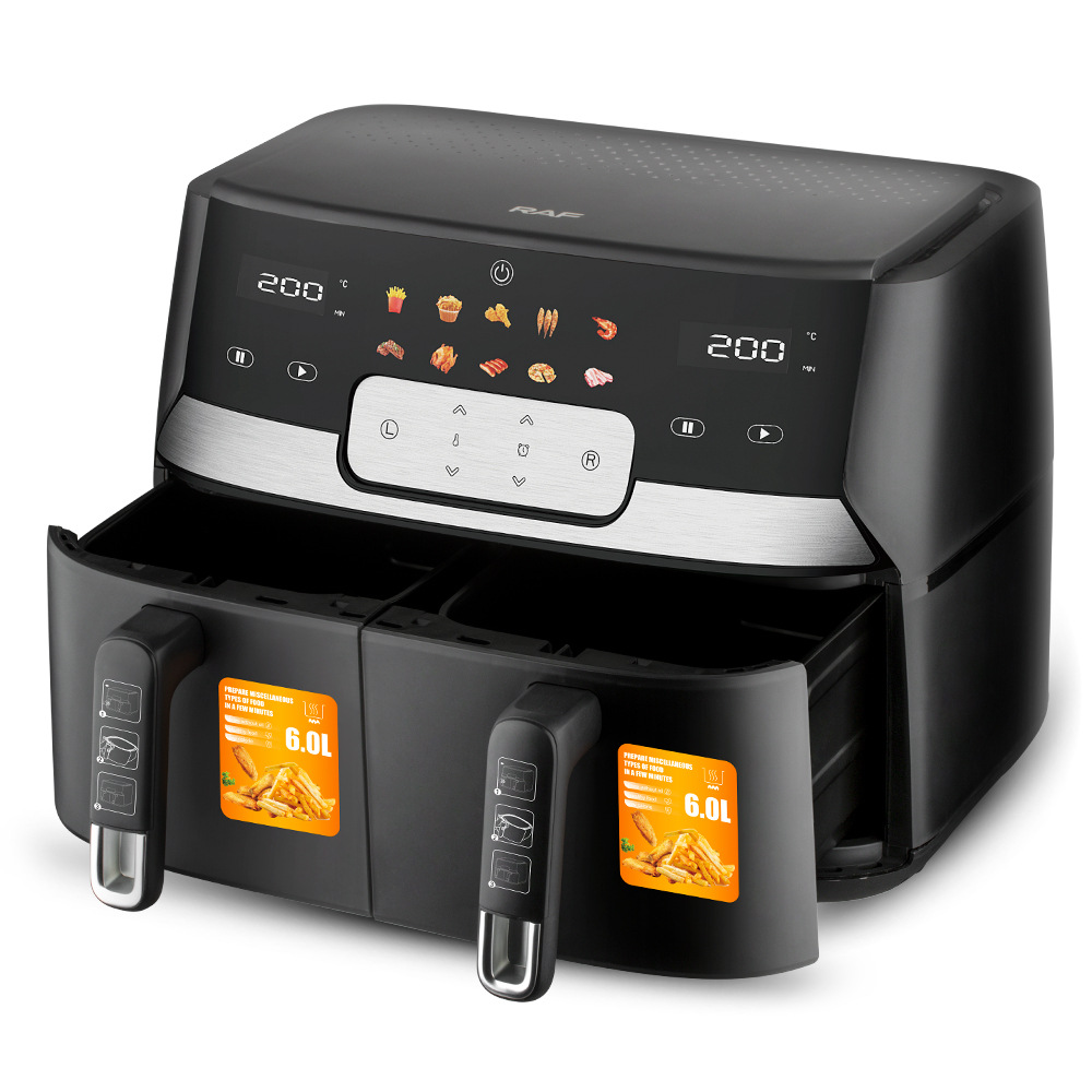 ORANGLES European Double Lining Oil‑Free Air Fryer - detailed closeup view - illustrating benefits - Image 3 of 5 | created for all | Shop European Double Lining Oil‑Free Air Fryer North Carolina | Free Shipping ORANGLES