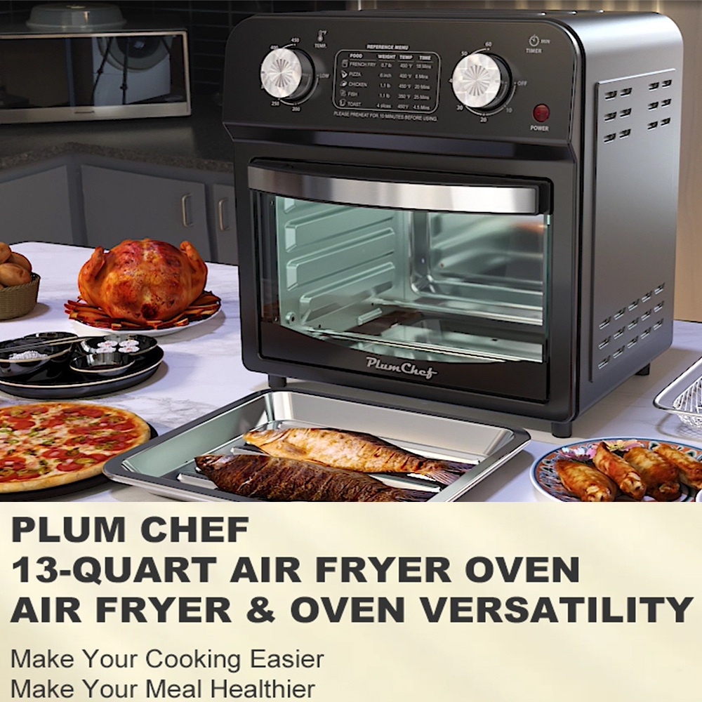 ORANGLES 12.5Qt Dual Knob Control Air Fryer Oven - angled perspective - presenting advantages - Image 4 of 4 | fits any environment | Purchase 12.5Qt Dual Knob Control Air Fryer Oven Michigan | Free Shipping ORANGLES