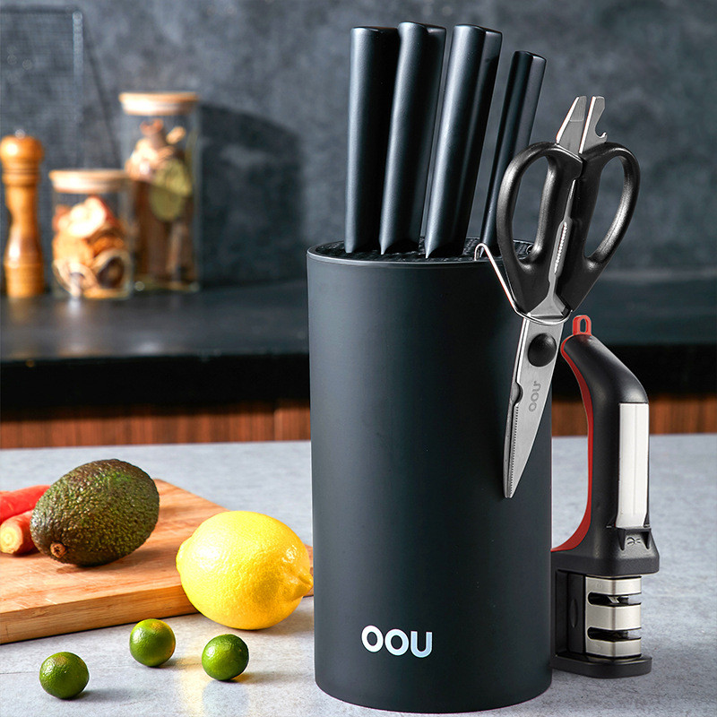 Black Blade Antibacterial Knife Set – 7 Pieces