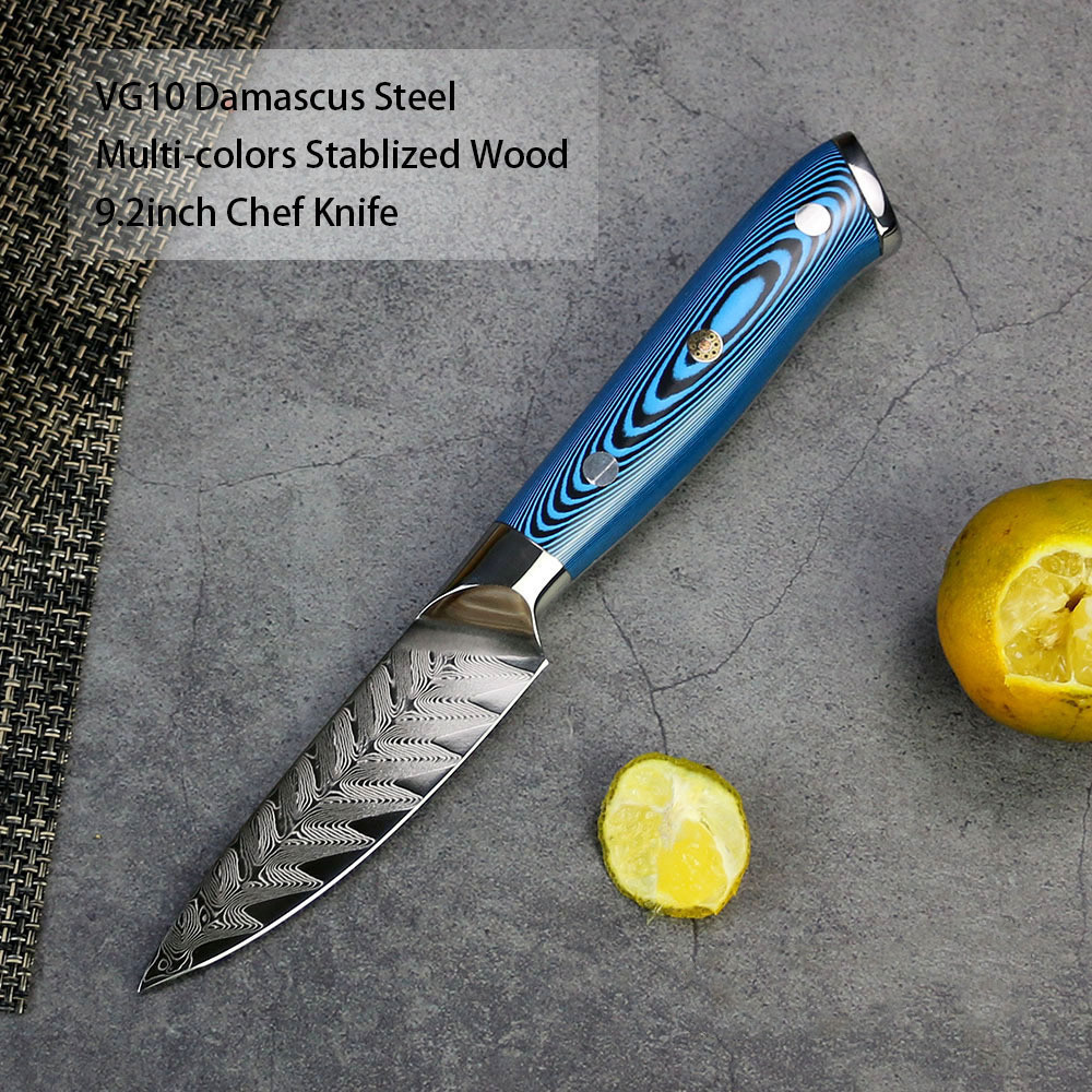 ORANGLES Household Damascus Fruit Multipurpose Knife - angled perspective - presenting advantages - Image 4 of 5 | fits any environment | Purchase Household Damascus Fruit Multipurpose Knife Michigan | Free Shipping ORANGLES