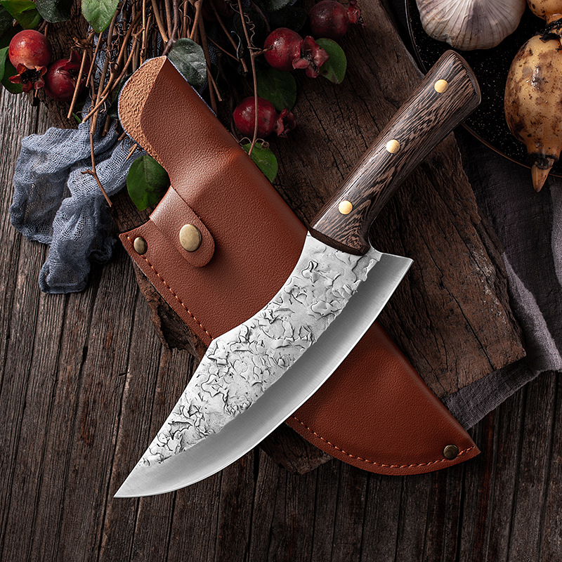 ORANGLES Forged Stainless Manganese Steel Meat Cleaver - high resolution display - exposing craftsmanship - Image 2 of 5 | built for everyone | Forged Stainless Manganese Steel Meat Cleaver for sale Georgia | Free Shipping ORANGLES