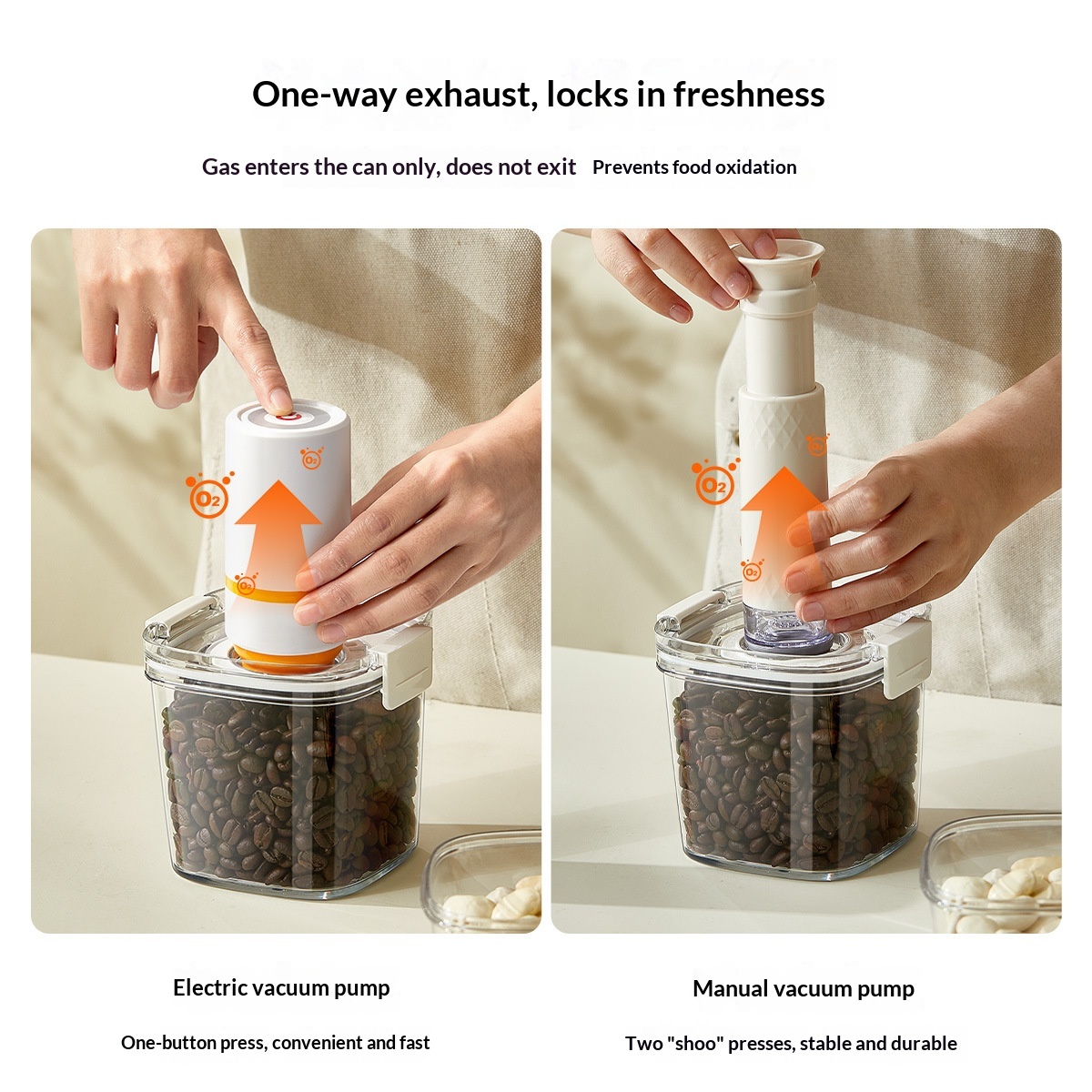 ORANGLES Electric Vacuum Sealing Jar – Fresh Storage - angled perspective - presenting advantages - Image 4 of 6 | fits any environment | Purchase Electric Vacuum Sealing Jar – Fresh Storage Michigan | Free Shipping ORANGLES