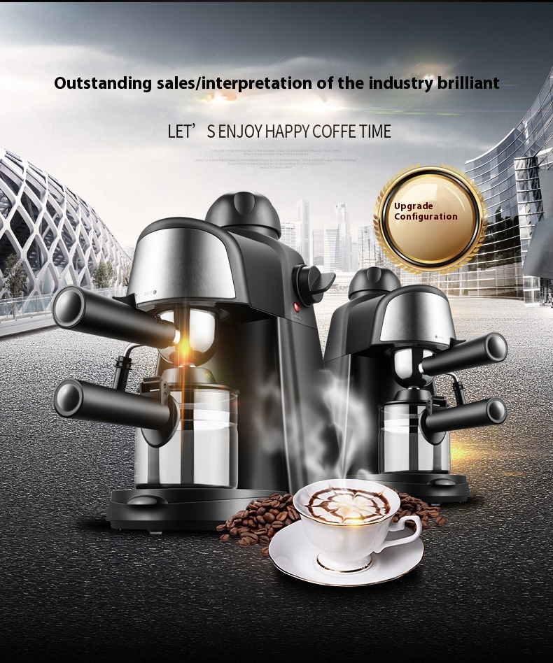 ORANGLES Mini Semi‑Automatic Coffee Machine – Steam Milk Frother - detailed closeup view - illustrating benefits - Image 3 of 3 | created for all | Shop Mini Semi‑Automatic Coffee Machine – Steam Milk Frother North Carolina | Free Shipping ORANGLES