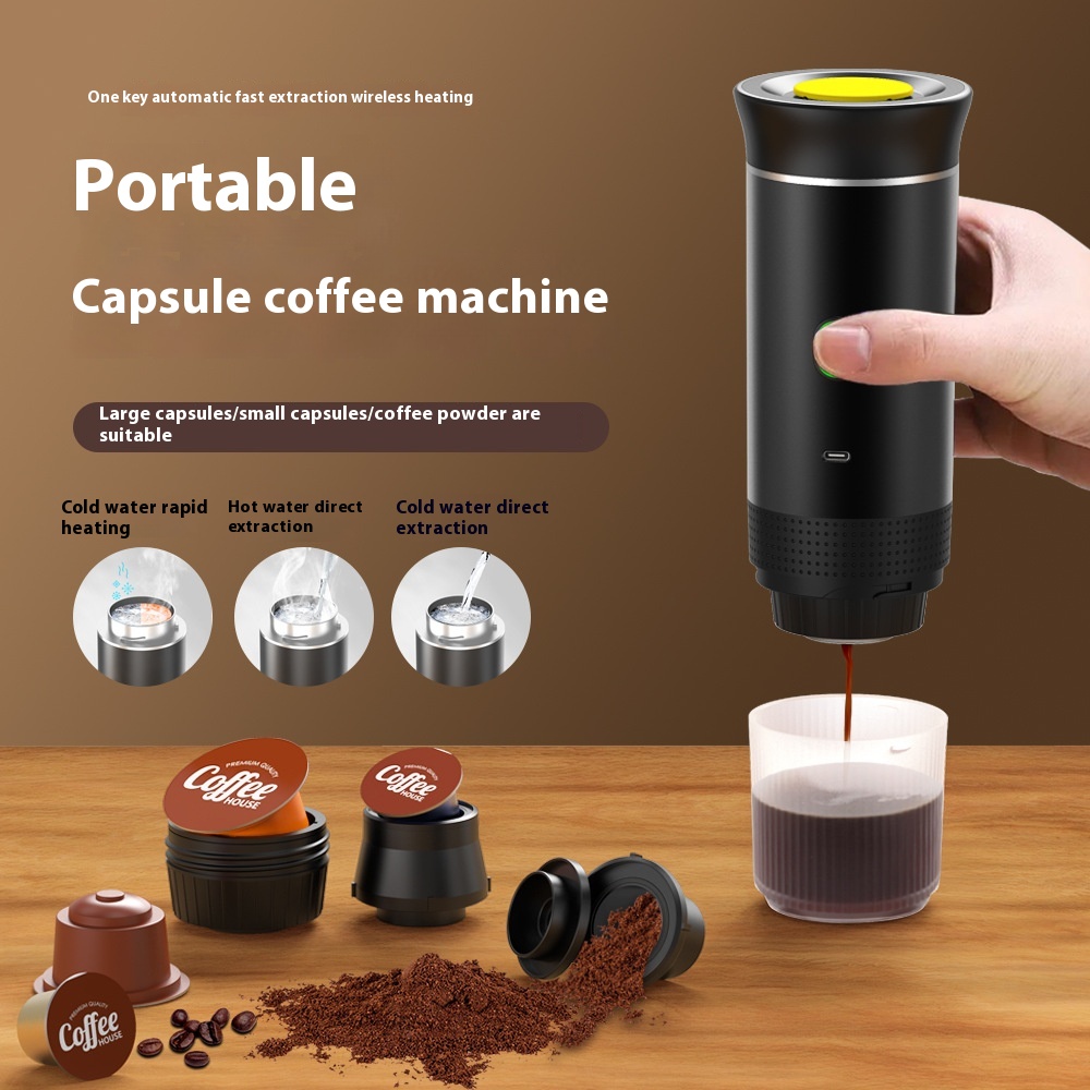 ORANGLES 3‑in‑1 Portable Espresso Maker – Travel Coffee Machine - detailed closeup view - illustrating benefits - Image 3 of 5 | created for all | Shop 3‑in‑1 Portable Espresso Maker – Travel Coffee Machine North Carolina | Free Shipping ORANGLES