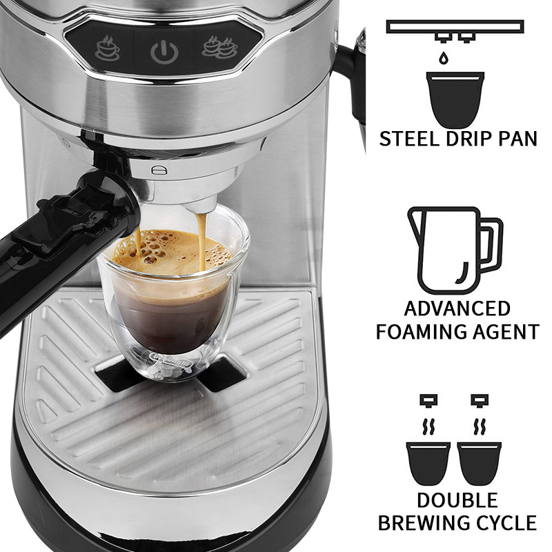 ORANGLES Small Semi‑Automatic Coffee Machine – Steam Wand Frother - angled perspective - presenting advantages - Image 4 of 5 | fits any environment | Purchase Small Semi‑Automatic Coffee Machine – Steam Wand Frother Michigan | Free Shipping ORANGLES