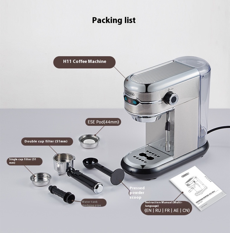 ORANGLES Italian American Coffee Machine – Hot & Cold Semi‑Automatic - full product showcase - displaying specifications - Image 5 of 5 | adapts to any space | Italian American Coffee Machine – Hot & Cold Semi‑Automatic deal New Jersey | Free Shipping ORANGLES