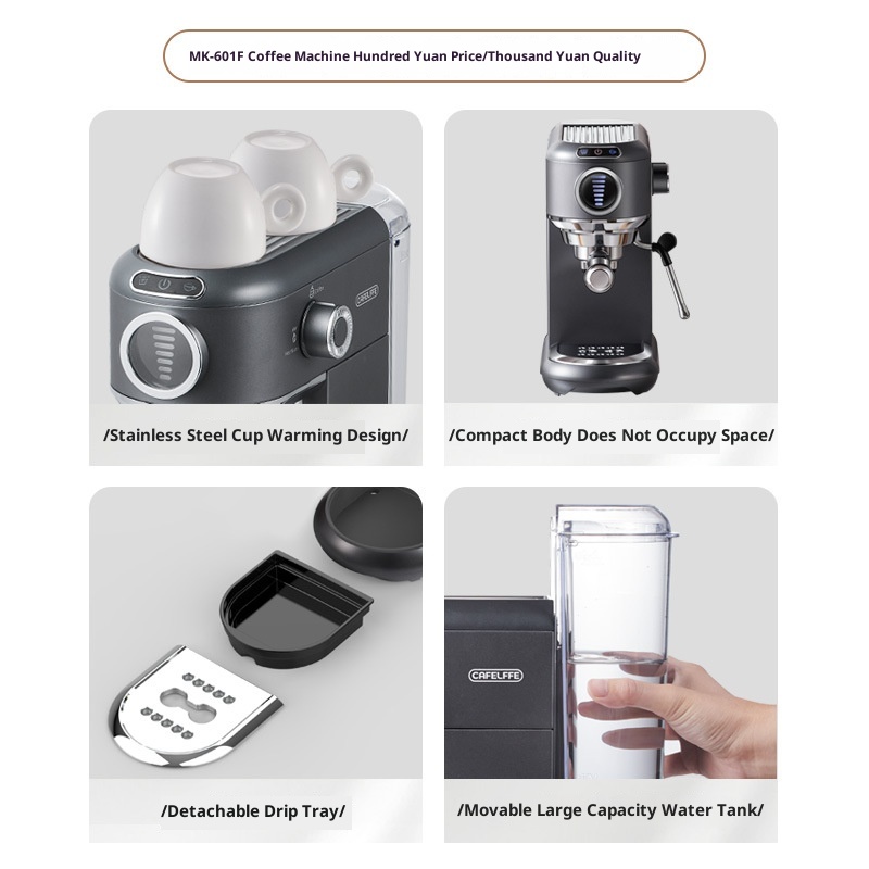 ORANGLES Small All‑in‑One Espresso Machine – Semi‑Automatic Steam - angled perspective - presenting advantages - Image 4 of 5 | fits any environment | Purchase Small All‑in‑One Espresso Machine – Semi‑Automatic Steam Michigan | Free Shipping ORANGLES