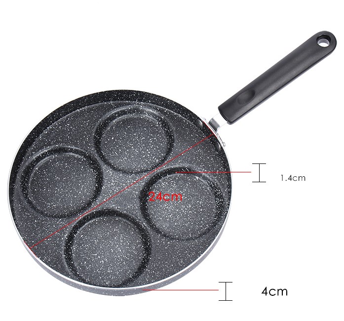 ORANGLES Nonstick Egg & Pancake Pan – 4‑Cup Gas Stove Cookware - angled perspective - presenting advantages - Image 4 of 5 | fits any environment | Purchase Nonstick Egg & Pancake Pan – 4‑Cup Gas Stove Cookware Michigan | Free Shipping ORANGLES