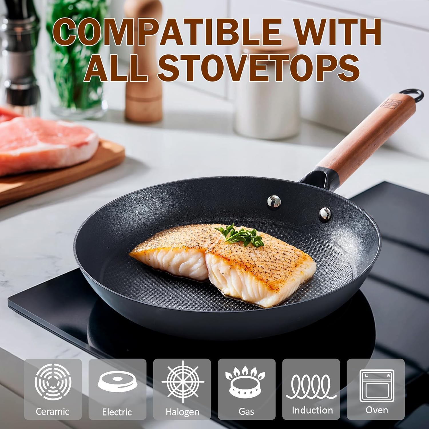 ORANGLES 3‑Piece Cast Iron Skillet Set – Pre‑Seasoned Nonstick - angled perspective - presenting advantages - Image 4 of 6 | fits any environment | Purchase 3‑Piece Cast Iron Skillet Set – Pre‑Seasoned Nonstick Michigan | Free Shipping ORANGLES