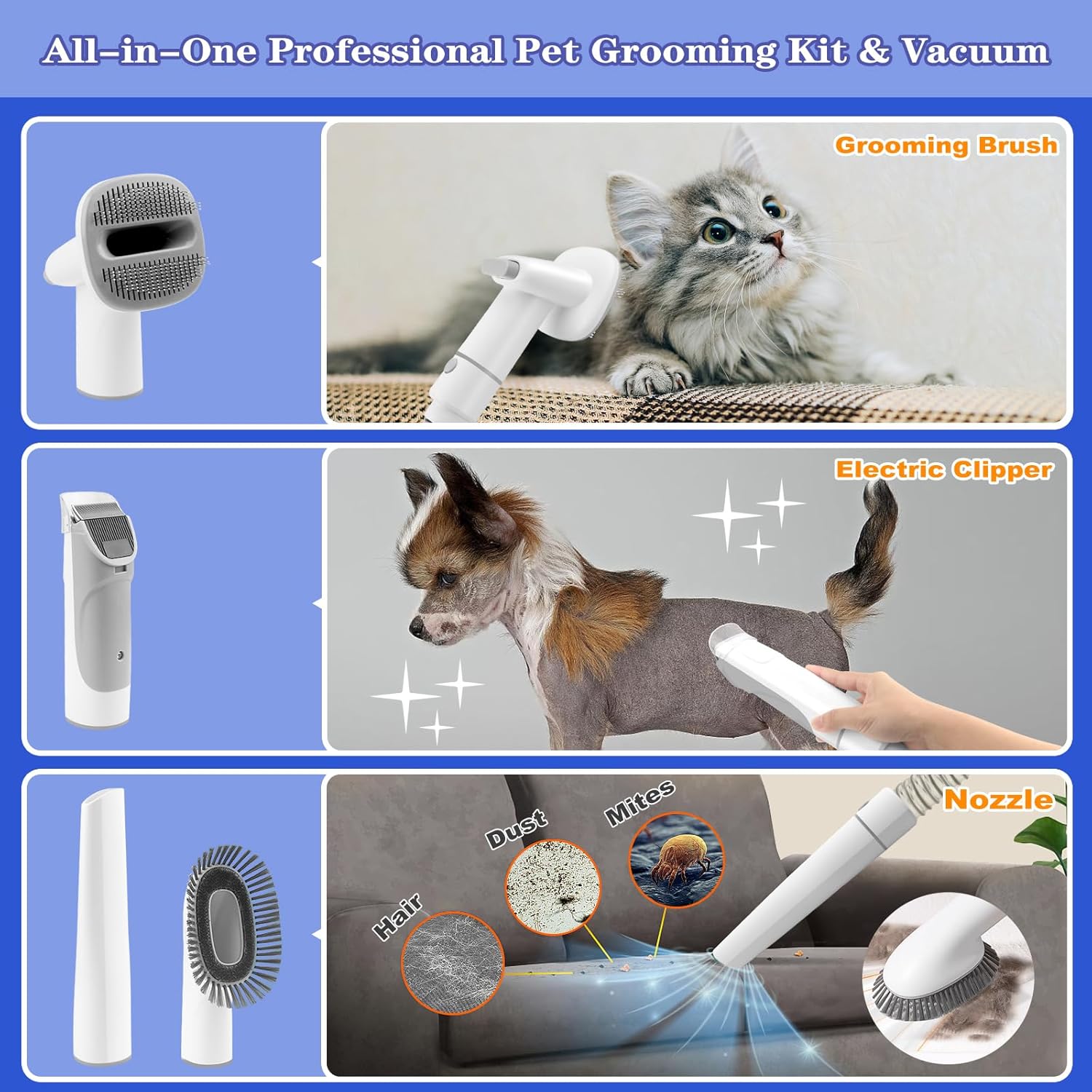 ORANGLES Professional Dog Grooming Clippers – Low Noise & Suction - high resolution display - exposing craftsmanship - Image 2 of 6 | built for everyone | Professional Dog Grooming Clippers – Low Noise & Suction for sale Georgia | Free Shipping ORANGLES