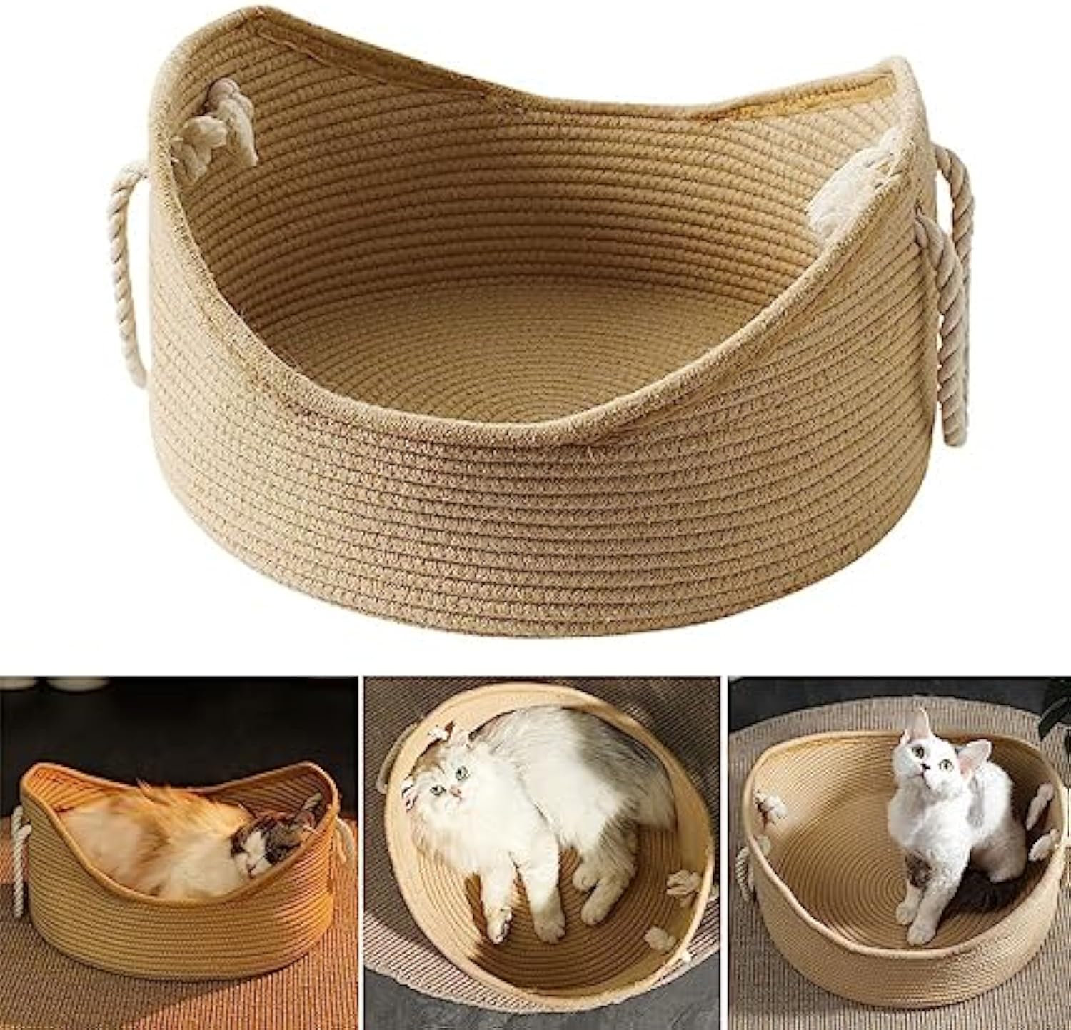 ORANGLES Wicker Cat Bed Basket With Scratching Board - high resolution display - exposing craftsmanship - Image 2 of 5 | built for everyone | Wicker Cat Bed Basket With Scratching Board for sale Georgia | Free Shipping ORANGLES