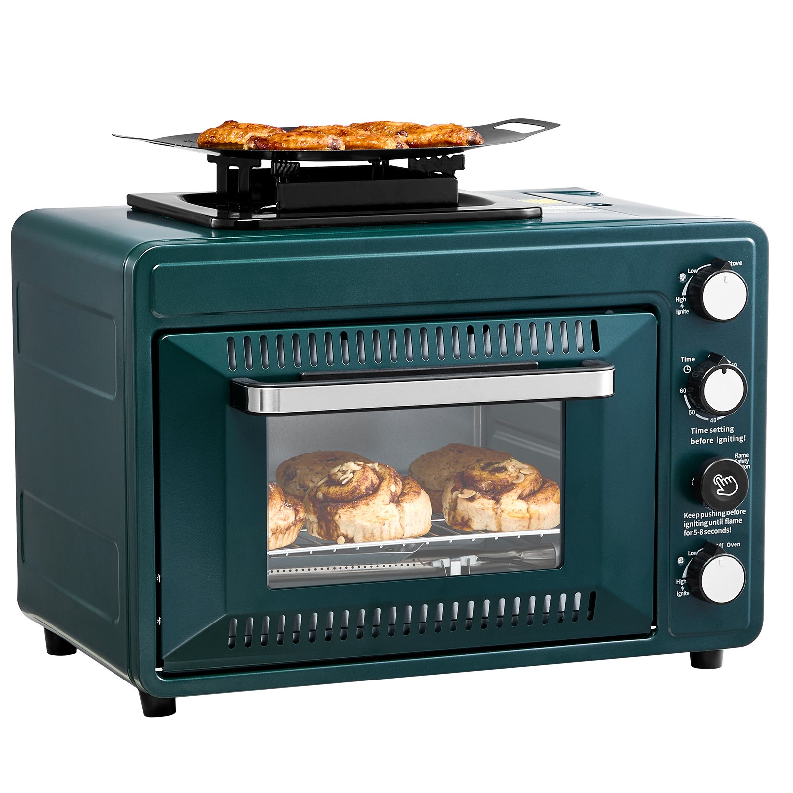 Outdoor Camping Oven 2 in 1 Portable Gas Stove Combo