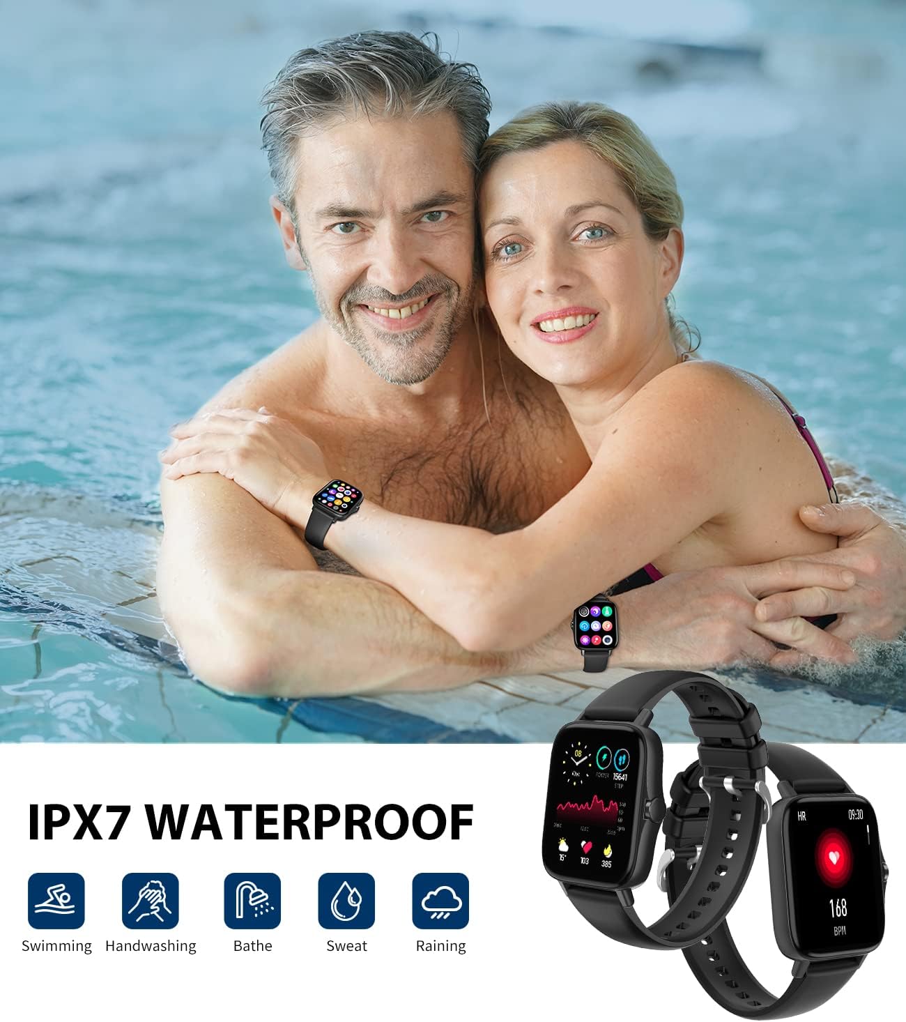 ORANGLES ZL54CJ Square Smartwatch With Bluetooth Call And Fitness Tracker - angled perspective - presenting advantages - Image 4 of 6 | fits any environment | Purchase ZL54CJ Square Smartwatch With Bluetooth Call And Fitness Tracker Michigan | Free Shipping ORANGLES