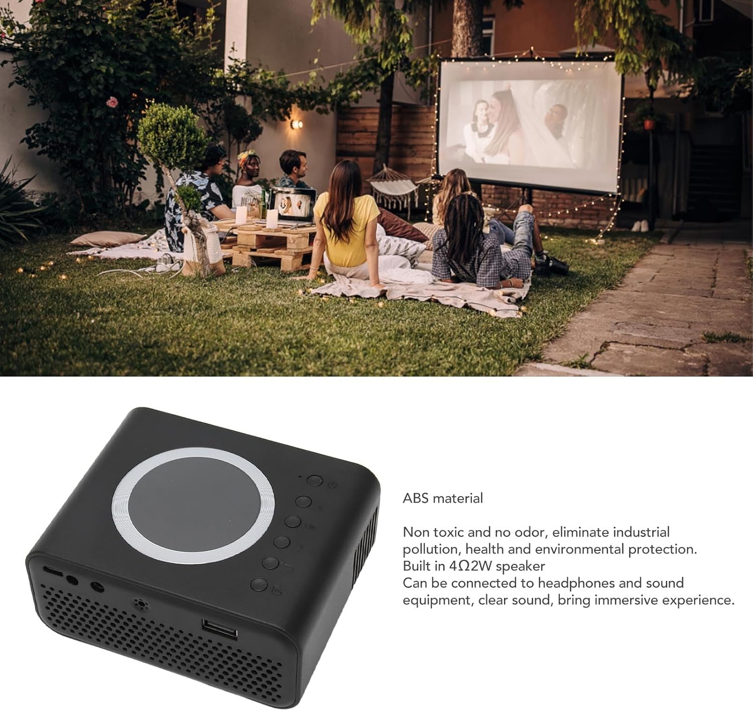 ORANGLES Portable Mini Projector With LED Lamp And Long Life - high resolution display - exposing craftsmanship - Image 2 of 5 | built for everyone | Portable Mini Projector With LED Lamp And Long Life for sale Georgia | Free Shipping ORANGLES