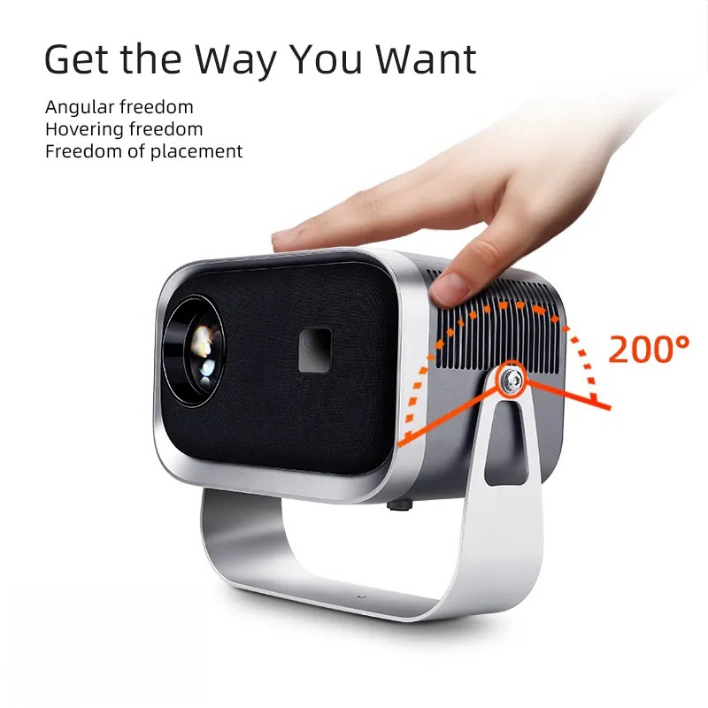 ORANGLES 4K Smart Portable Projector With Mobile Phone Connection - angled perspective - presenting advantages - Image 4 of 4 | fits any environment | Purchase 4K Smart Portable Projector With Mobile Phone Connection Michigan | Free Shipping ORANGLES