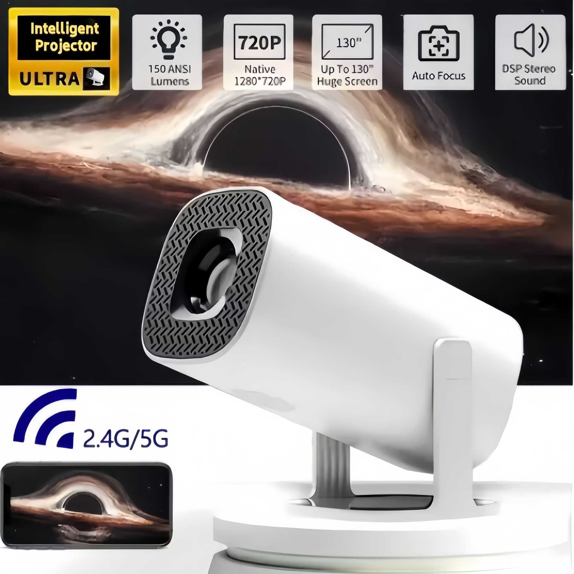 ORANGLES Ultra Clear HD Home Theater Projector With Phone Screen Sharing - high resolution display - exposing craftsmanship - Image 2 of 5 | built for everyone | Ultra Clear HD Home Theater Projector With Phone Screen Sharing for sale Georgia | Free Shipping ORANGLES