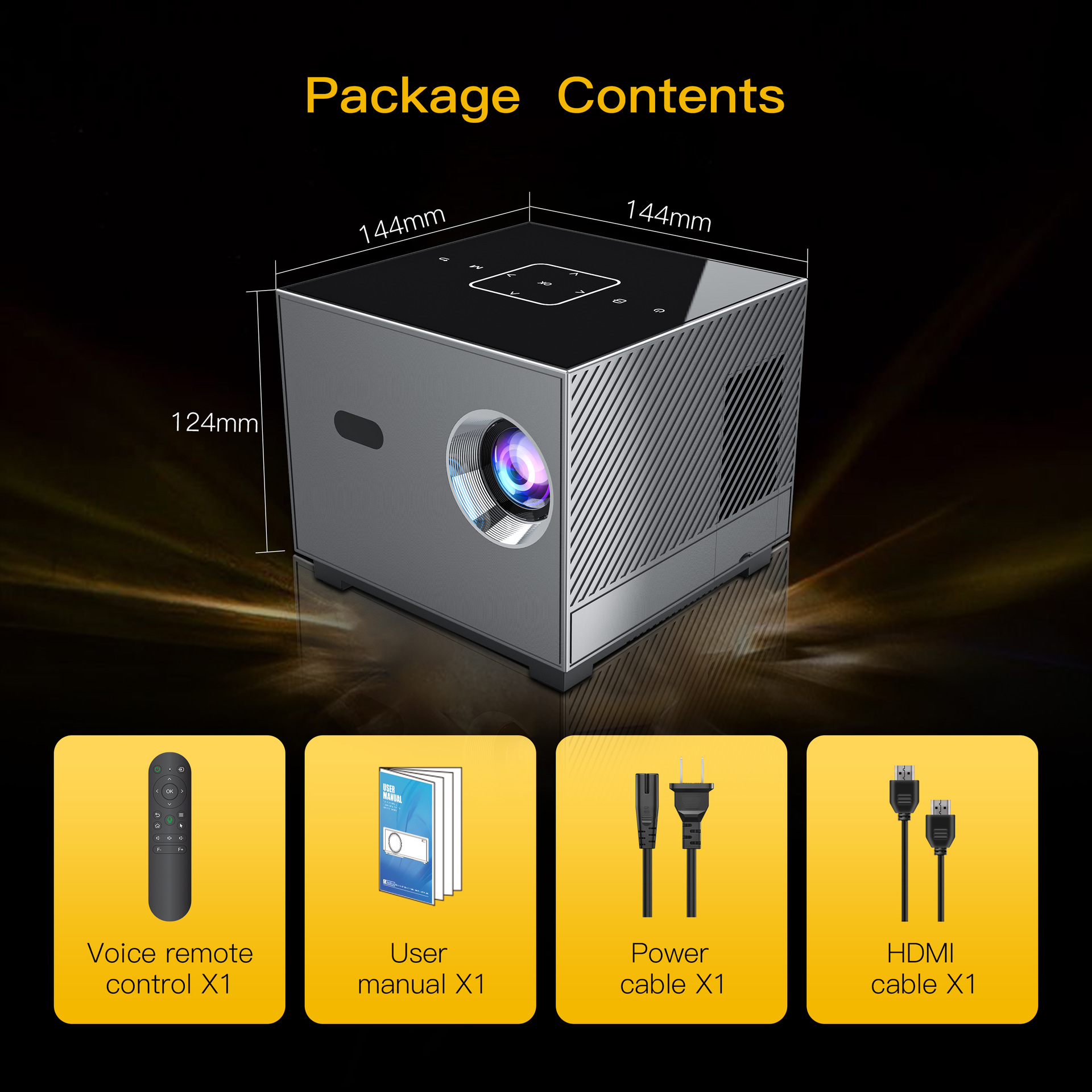 ORANGLES Mini Portable Projector For Office And Home Theater - detailed closeup view - illustrating benefits - Image 3 of 4 | created for all | Shop Mini Portable Projector For Office And Home Theater North Carolina | Free Shipping ORANGLES