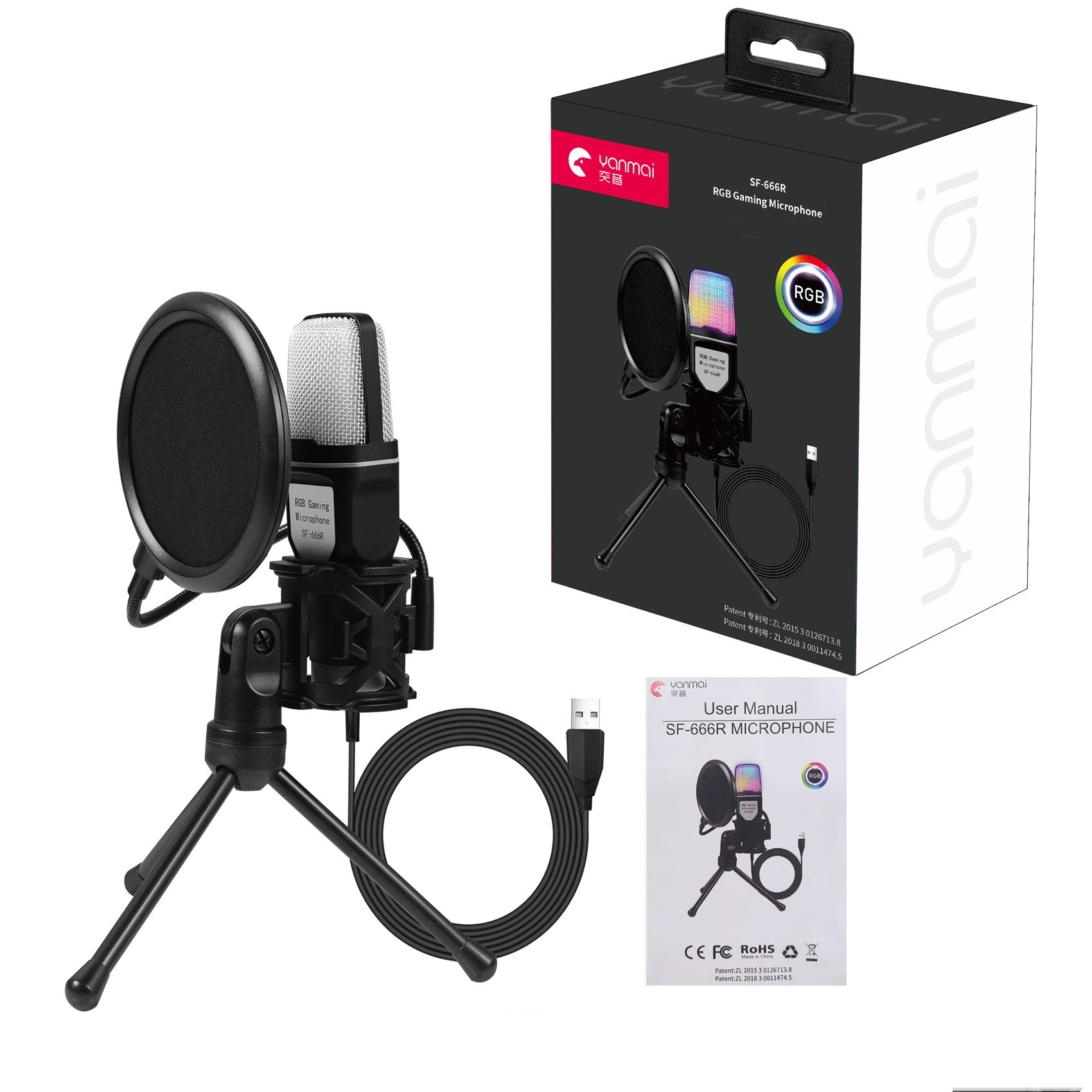 RGB Gaming Desktop Microphone For Esports And Recording