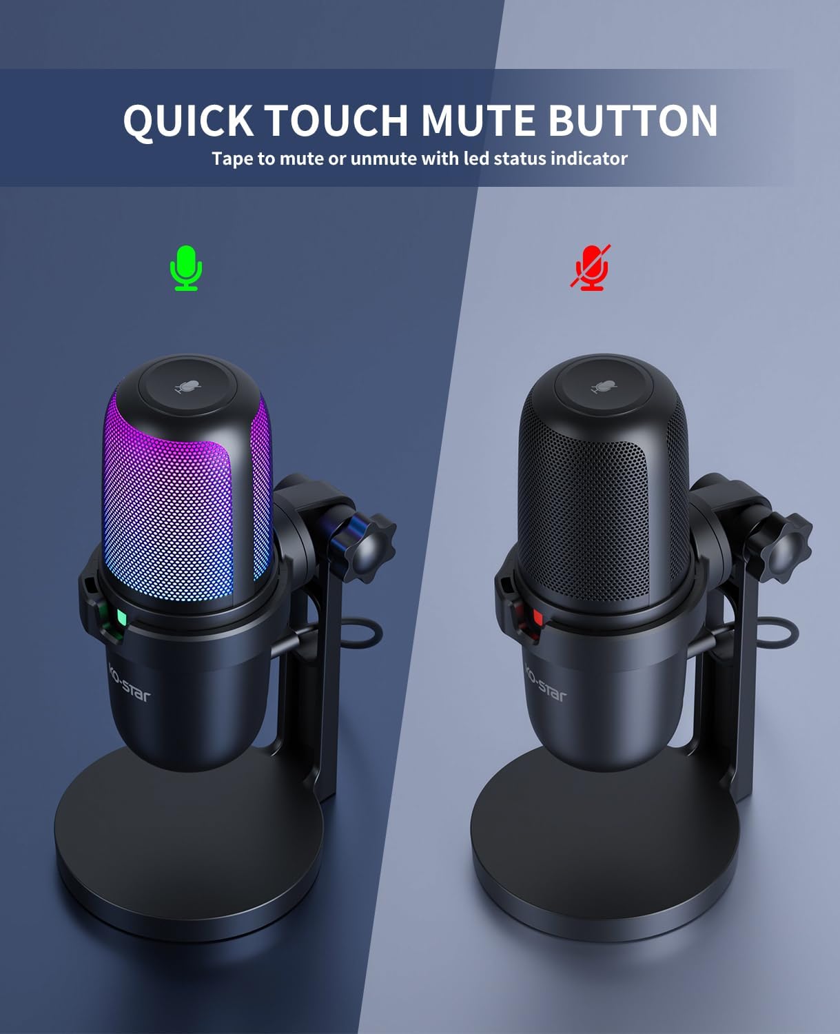 ORANGLES USB Wired Desktop Microphone For Gaming And Live Broadcast - full product showcase - displaying specifications - Image 5 of 6 | adapts to any space | USB Wired Desktop Microphone For Gaming And Live Broadcast deal New Jersey | Free Shipping ORANGLES