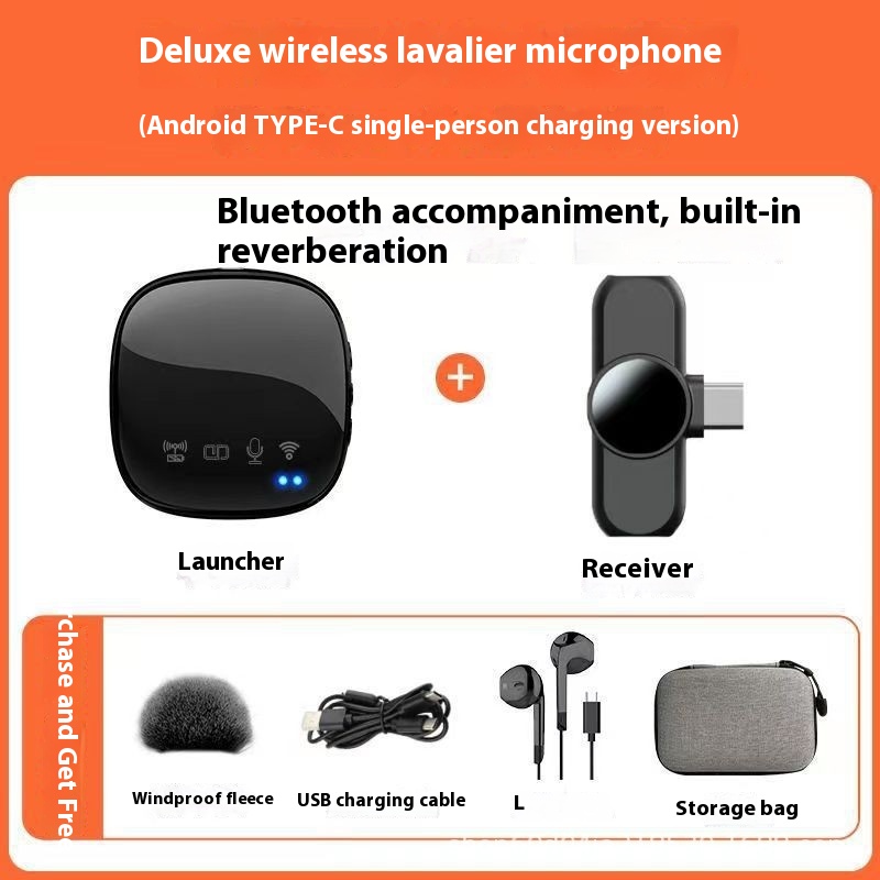 ORANGLES Wireless Bluetooth Microphone With Reverb And Accompaniment - detailed closeup view - illustrating benefits - Image 3 of 5 | created for all | Shop Wireless Bluetooth Microphone With Reverb And Accompaniment North Carolina | Free Shipping ORANGLES