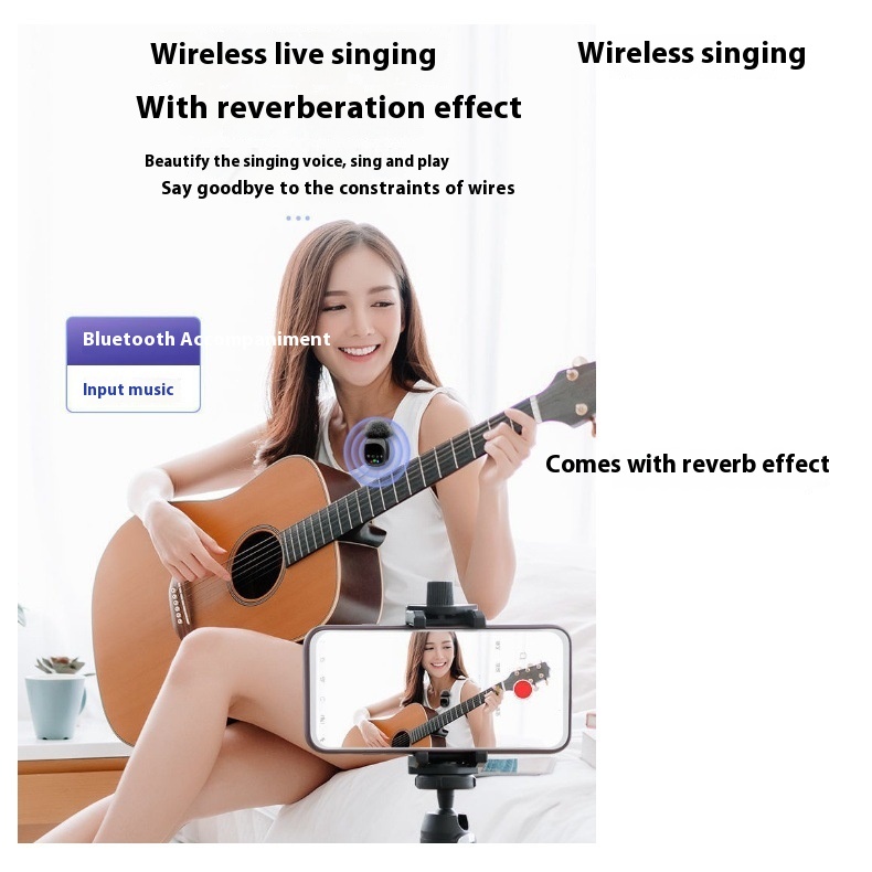 ORANGLES Wireless Bluetooth Microphone With Reverb And Accompaniment - angled perspective - presenting advantages - Image 4 of 5 | fits any environment | Purchase Wireless Bluetooth Microphone With Reverb And Accompaniment Michigan | Free Shipping ORANGLES