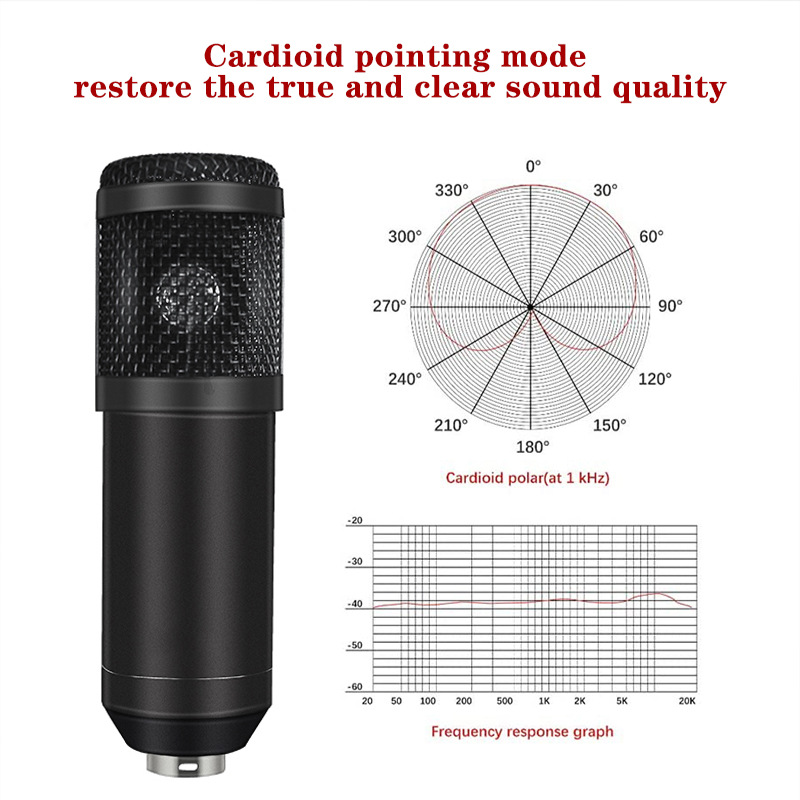 ORANGLES Aluminum Condenser Microphone Set With Sound Card - angled perspective - presenting advantages - Image 4 of 4 | fits any environment | Purchase Aluminum Condenser Microphone Set With Sound Card Michigan | Free Shipping ORANGLES