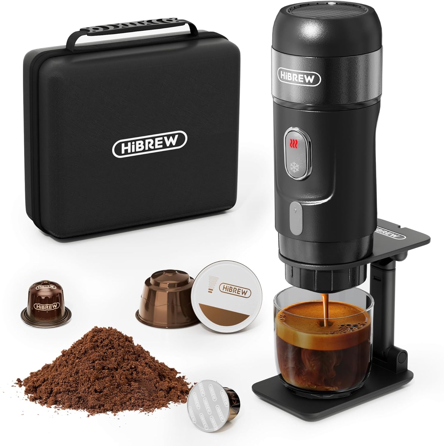 Black Alloy Portable Coffee Maker For Travel And Home