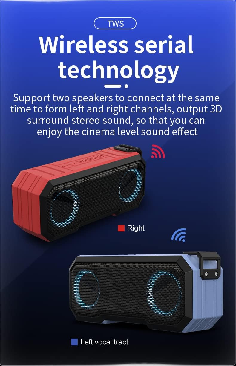 ORANGLES Waterproof Outdoor Wireless Speaker With Dual Speakers And Power Bank - detailed closeup view - illustrating benefits - Image 3 of 5 | created for all | Shop Waterproof Outdoor Wireless Speaker With Dual Speakers And Power Bank North Carolina | Free Shipping ORANGLES