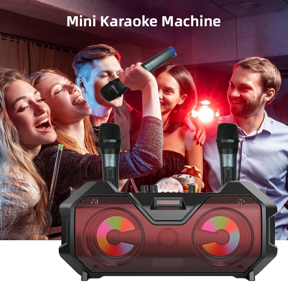 ORANGLES Bluetooth Speaker With Dual Microphones For Karaoke And Parties - detailed closeup view - illustrating benefits - Image 3 of 6 | created for all | Shop Bluetooth Speaker With Dual Microphones For Karaoke And Parties North Carolina | Free Shipping ORANGLES