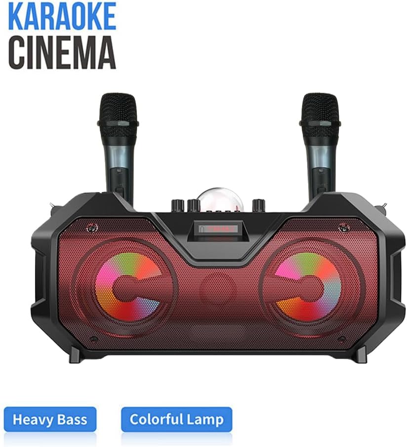 ORANGLES Bluetooth Speaker With Dual Microphones For Karaoke And Parties - angled perspective - presenting advantages - Image 4 of 6 | fits any environment | Purchase Bluetooth Speaker With Dual Microphones For Karaoke And Parties Michigan | Free Shipping ORANGLES