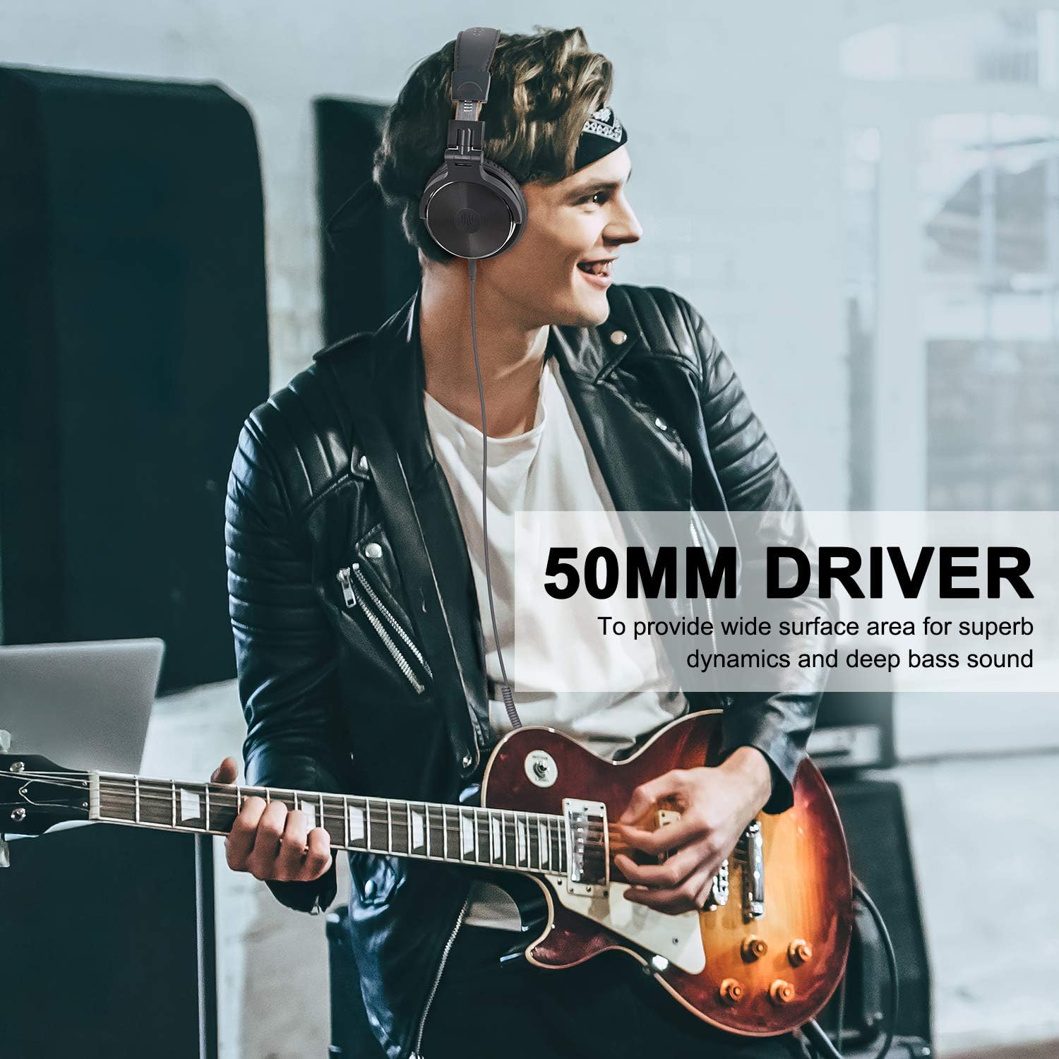 ORANGLES Wired Headphones With Large Comfortable Earmuffs - angled perspective - presenting advantages - Image 4 of 5 | fits any environment | Purchase Wired Headphones With Large Comfortable Earmuffs Michigan | Free Shipping ORANGLES