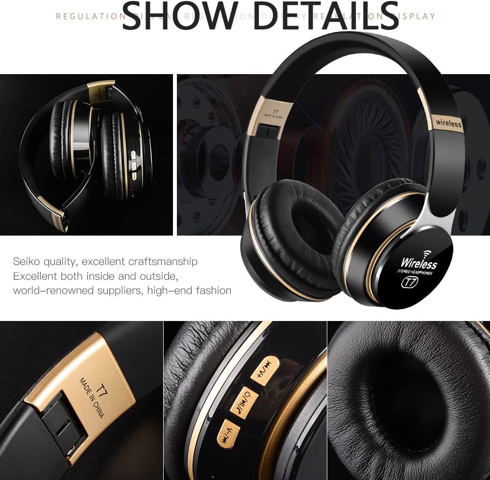 ORANGLES T7 Bluetooth Wireless Headset With Foldable Design And Subwoofer - angled perspective - presenting advantages - Image 4 of 5 | fits any environment | Purchase T7 Bluetooth Wireless Headset With Foldable Design And Subwoofer Michigan | Free Shipping ORANGLES