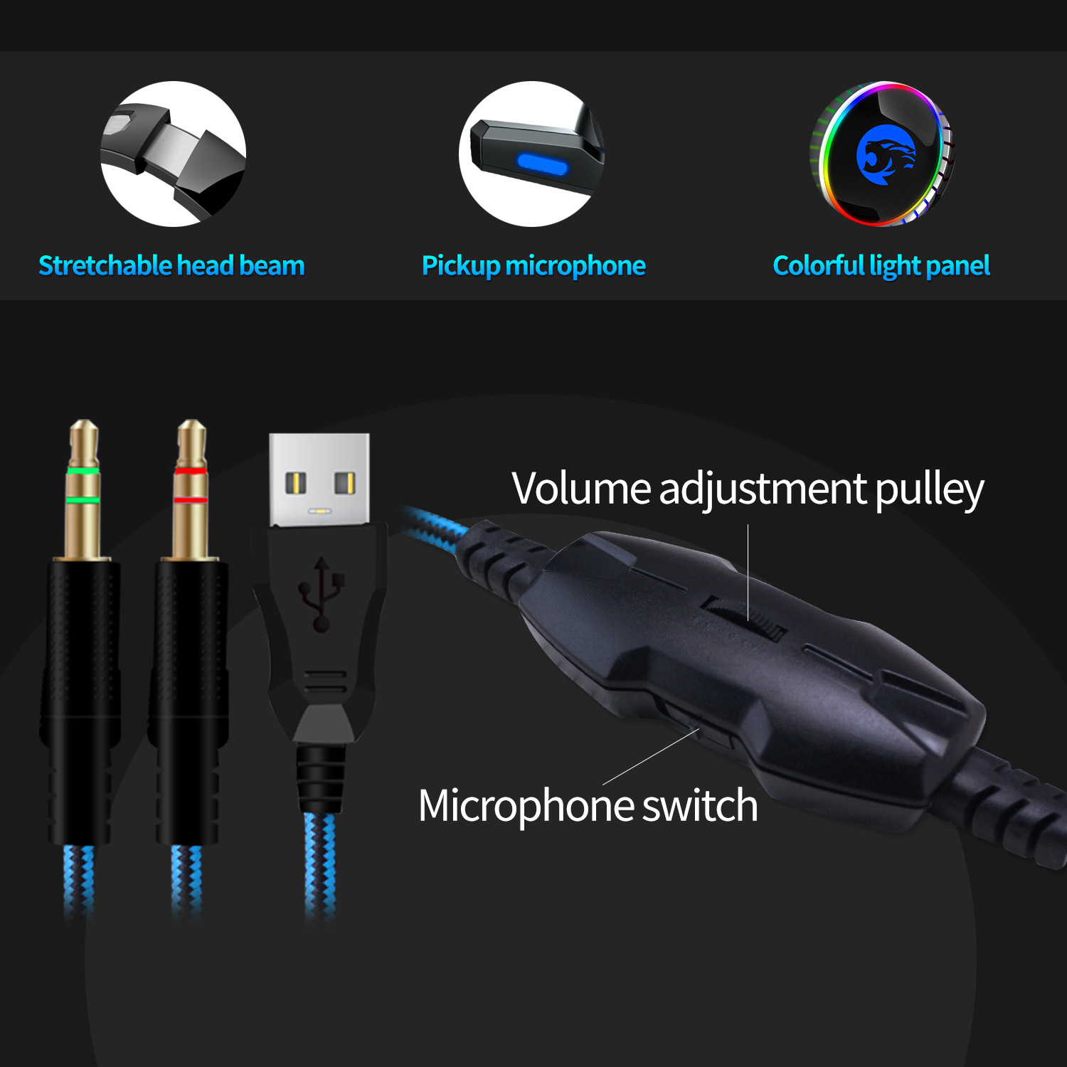 ORANGLES A60 Gaming Headset With 7.1 Channel For PC PS4 And Xbox One - angled perspective - presenting advantages - Image 4 of 5 | fits any environment | Purchase A60 Gaming Headset With 7.1 Channel For PC PS4 And Xbox One Michigan | Free Shipping ORANGLES