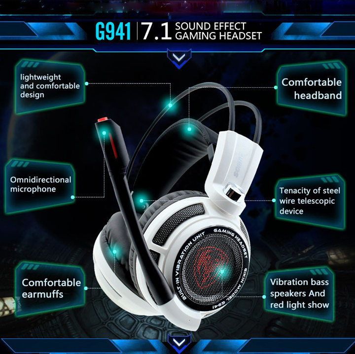 ORANGLES Somic G941 Gaming Headset With Surround Sound And Mic - high resolution display - exposing craftsmanship - Image 2 of 3 | built for everyone | Somic G941 Gaming Headset With Surround Sound And Mic for sale Georgia | Free Shipping ORANGLES