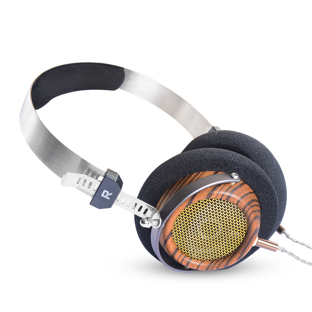 Retro Olive Wood Open Back Monitor Headphones