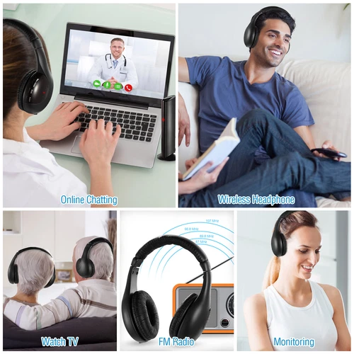 ORANGLES Wireless RF HiFi Over Ear Headphones With Transmitter And Receiver - full product showcase - displaying specifications - Image 5 of 6 | adapts to any space | Wireless RF HiFi Over Ear Headphones With Transmitter And Receiver deal New Jersey | Free Shipping ORANGLES