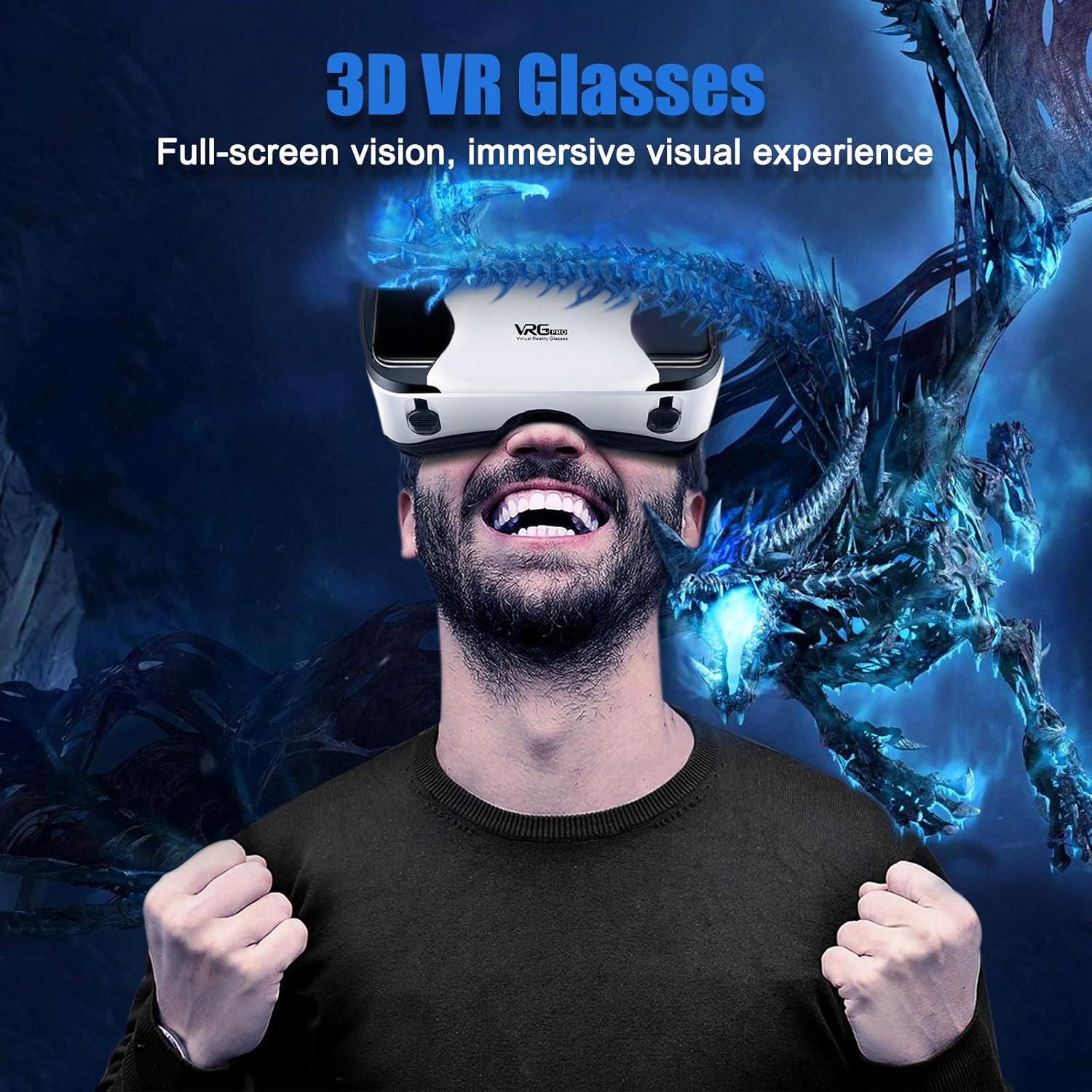 ORANGLES Classic White VR Glasses For Mobile Phones - detailed closeup view - illustrating benefits - Image 3 of 4 | created for all | Shop Classic White VR Glasses For Mobile Phones North Carolina | Free Shipping ORANGLES