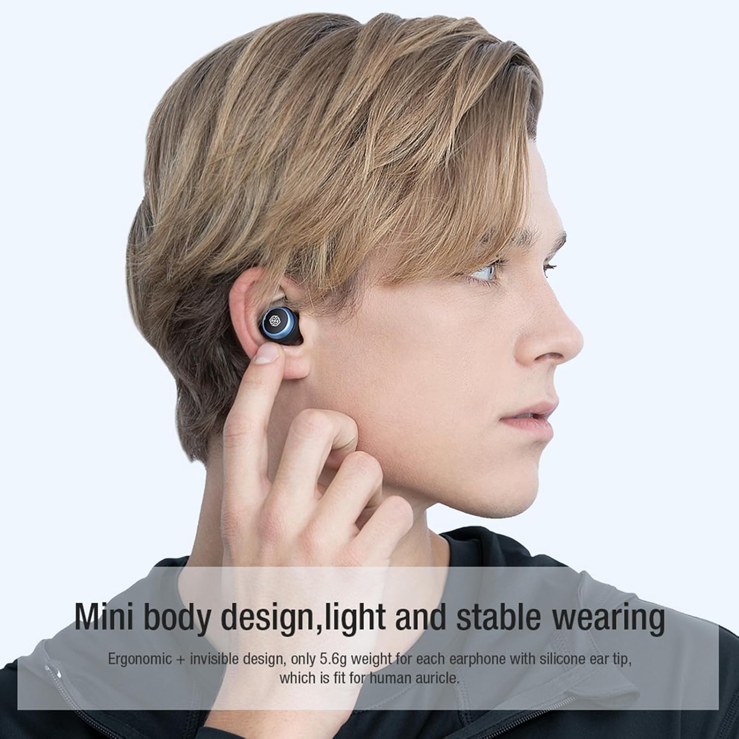 ORANGLES Wireless Bluetooth Earbuds With Long Battery Life - angled perspective - presenting advantages - Image 4 of 4 | fits any environment | Purchase Wireless Bluetooth Earbuds With Long Battery Life Michigan | Free Shipping ORANGLES