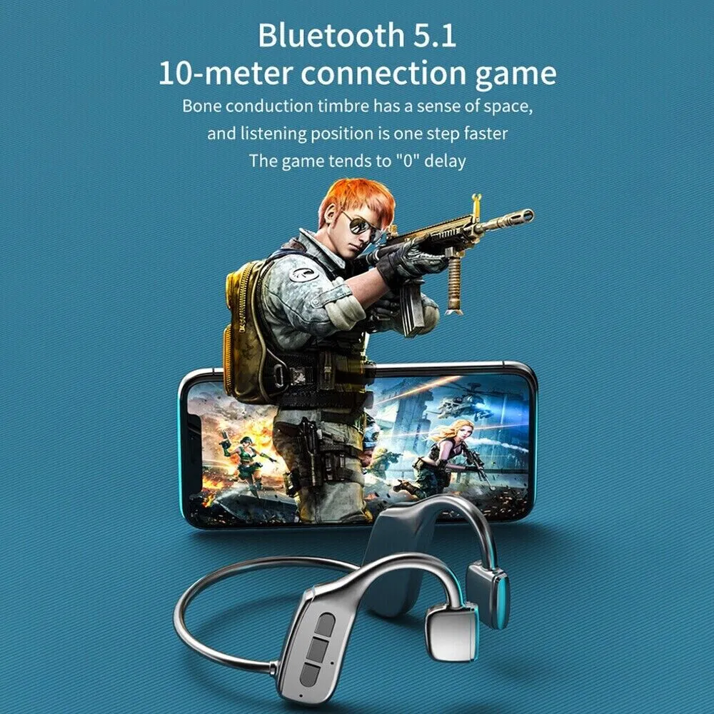 ORANGLES Bone Conduction Headphones Bluetooth 5.1 Wireless Headset Earbuds Outdoor Sport - high resolution display - exposing craftsmanship - Image 2 of 3 | built for everyone | Bone Conduction Headphones Bluetooth 5.1 Wireless Headset Earbuds Outdoor Sport for sale Georgia | Free Shipping ORANGLES