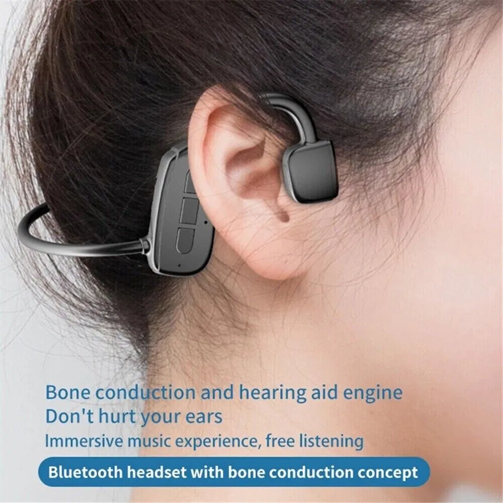 ORANGLES Bone Conduction Headphones Bluetooth 5.1 Wireless Headset Earbuds Outdoor Sport - detailed closeup view - illustrating benefits - Image 3 of 3 | created for all | Shop Bone Conduction Headphones Bluetooth 5.1 Wireless Headset Earbuds Outdoor Sport North Carolina | Free Shipping ORANGLES