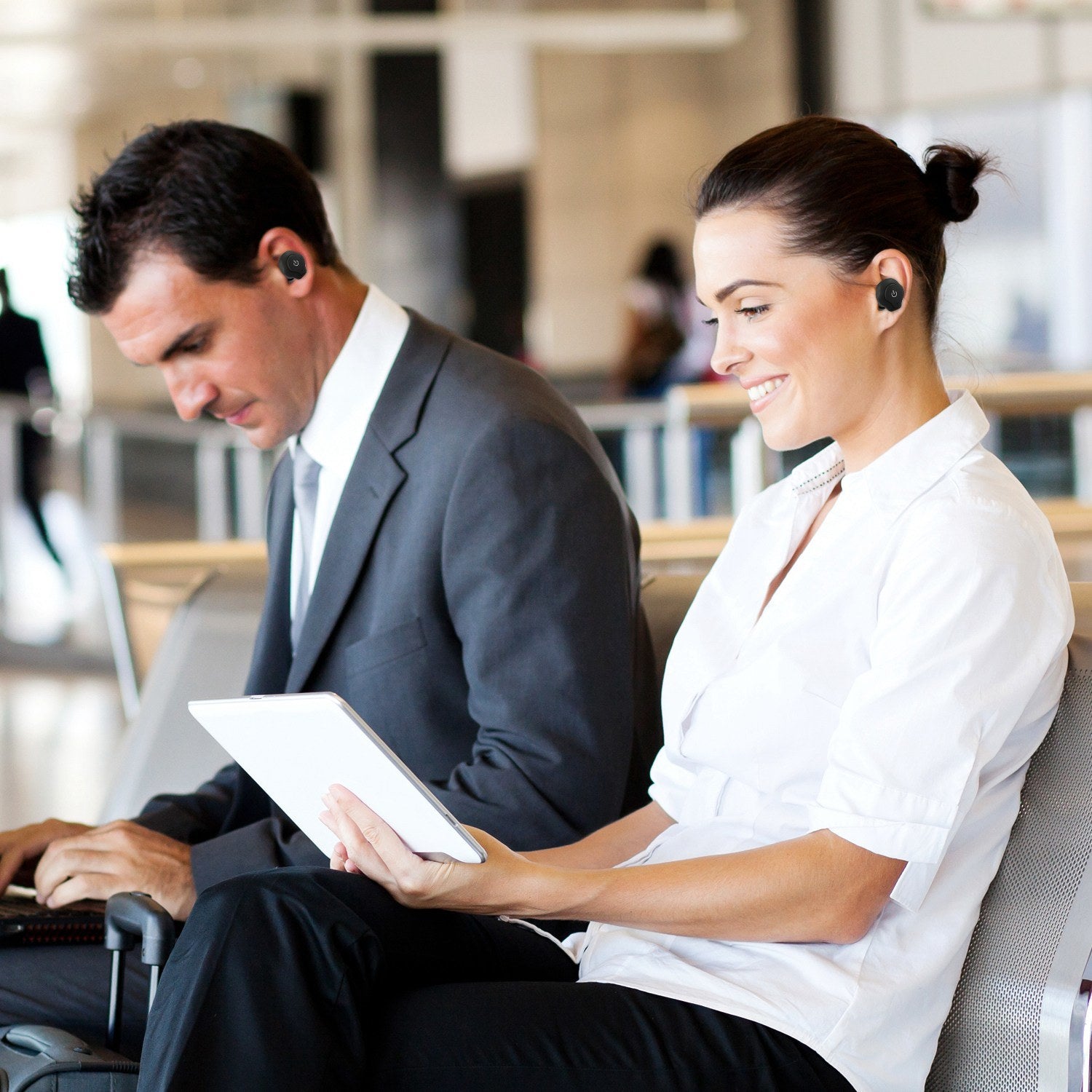 ORANGLES True Wireless Earbuds CSR V4.2 In Ear Stereo Headsets IP44 Waterproof Apt X TWS Headphones Noise Cancelling - angled perspective - presenting advantages - Image 4 of 6 | fits any environment | Purchase True Wireless Earbuds CSR V4.2 In Ear Stereo Headsets IP44 Waterproof Apt X TWS Headphones Noise Cancelling Michigan | Free Shipping ORANGLES