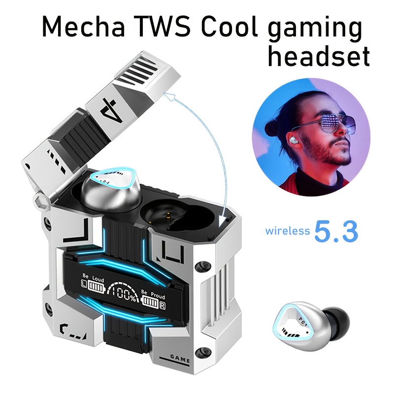 ORANGLES True Wireless Earbuds With ENC Bluetooth 5.3 IPX7 Waterproof 120 Hours Battery Silver - full product showcase - displaying specifications - Image 5 of 5 | adapts to any space | True Wireless Earbuds With ENC Bluetooth 5.3 IPX7 Waterproof 120 Hours Battery Silver deal New Jersey | Free Shipping ORANGLES