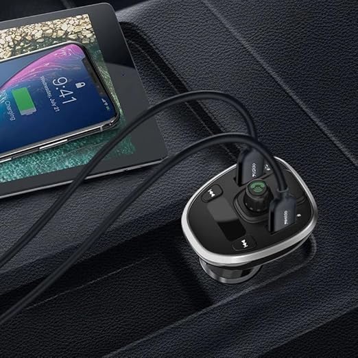 ORANGLES USB C Car Charger Dual Port Bluetooth Handsfree Adapter - detailed closeup view - illustrating benefits - Image 3 of 4 | created for all | Shop USB C Car Charger Dual Port Bluetooth Handsfree Adapter North Carolina | Free Shipping ORANGLES