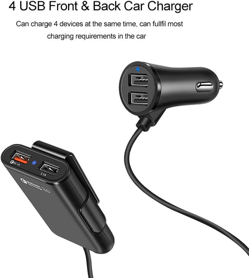 ORANGLES Fast Car Charger Four‑Port Super Quick Charge Adapter - detailed closeup view - illustrating benefits - Image 3 of 6 | created for all | Shop Fast Car Charger Four‑Port Super Quick Charge Adapter North Carolina | Free Shipping ORANGLES