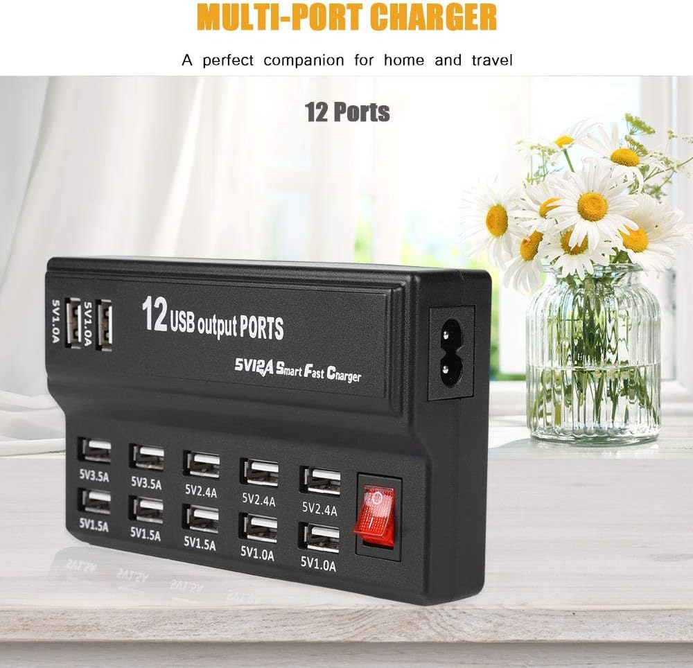 ORANGLES USB Charger 12‑Port Multi‑Device Fast Charging Station - detailed closeup view - illustrating benefits - Image 3 of 6 | created for all | Shop USB Charger 12‑Port Multi‑Device Fast Charging Station North Carolina | Free Shipping ORANGLES